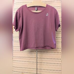 HOTWORX Women's Scoop Neck Crop Top-Purple-XL